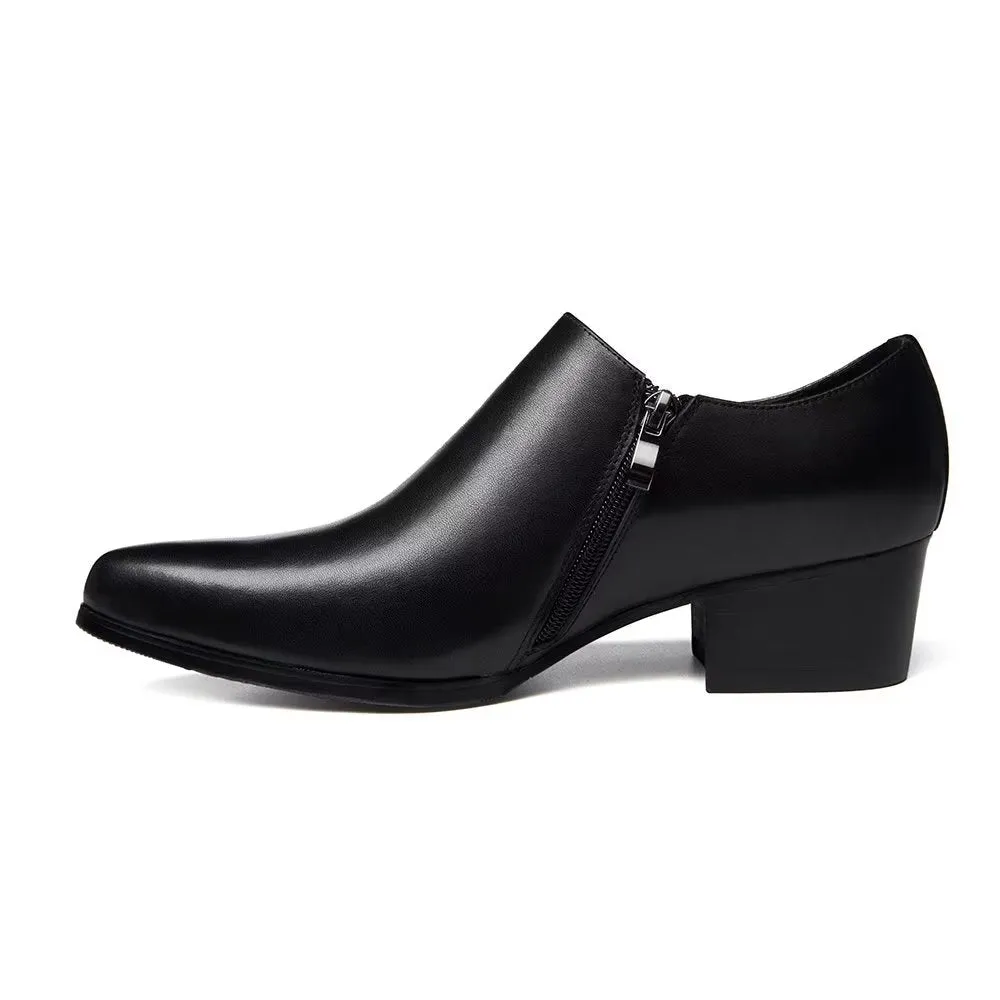 LeatherLuxe Chic Pointed Toe Slip-on Dress Shoes