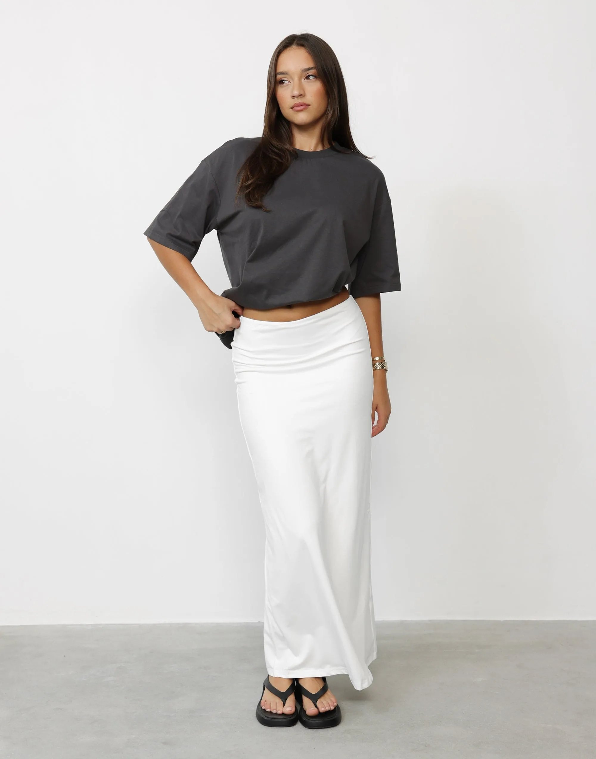 Lindsay Maxi Skirt (White)