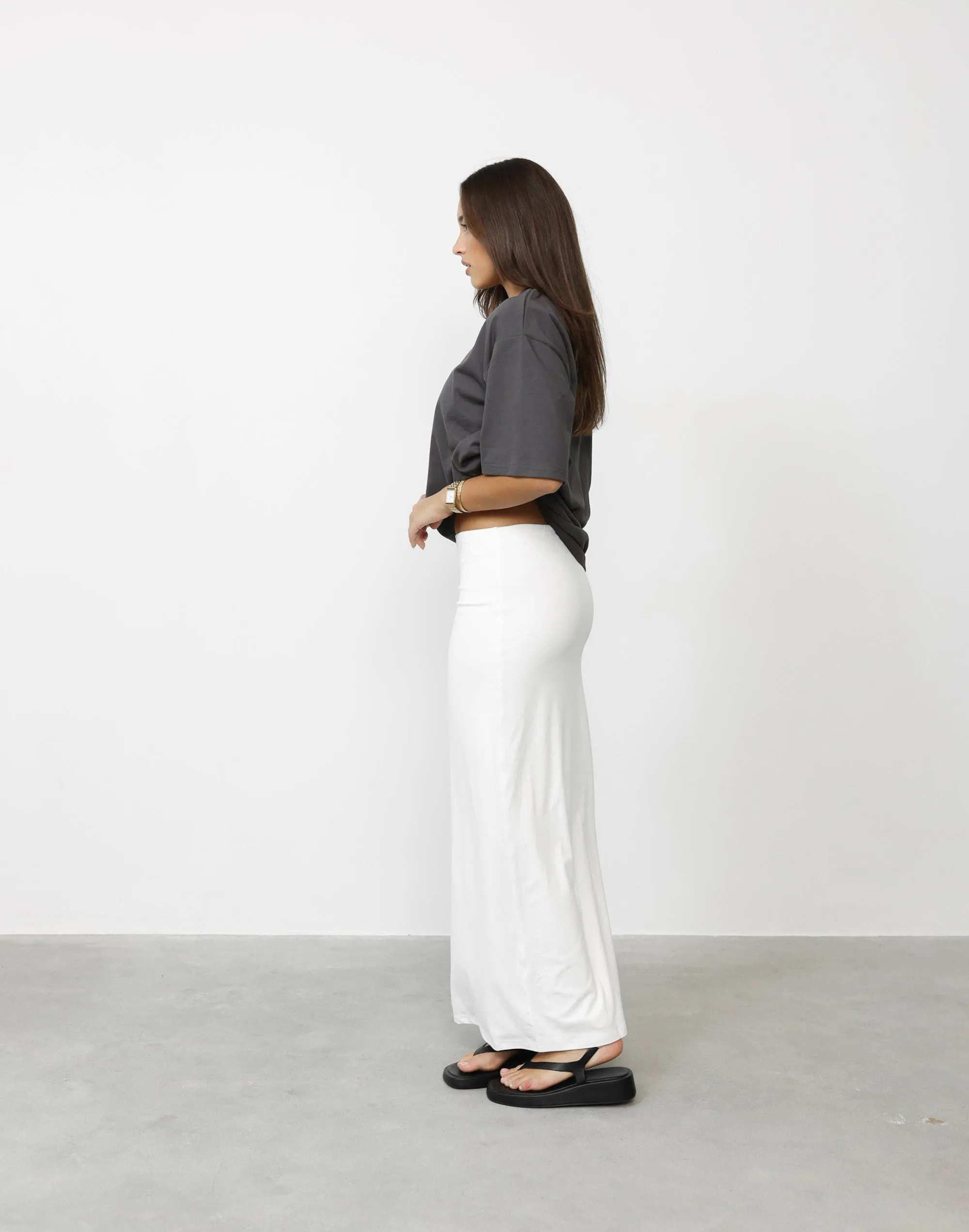 Lindsay Maxi Skirt (White)