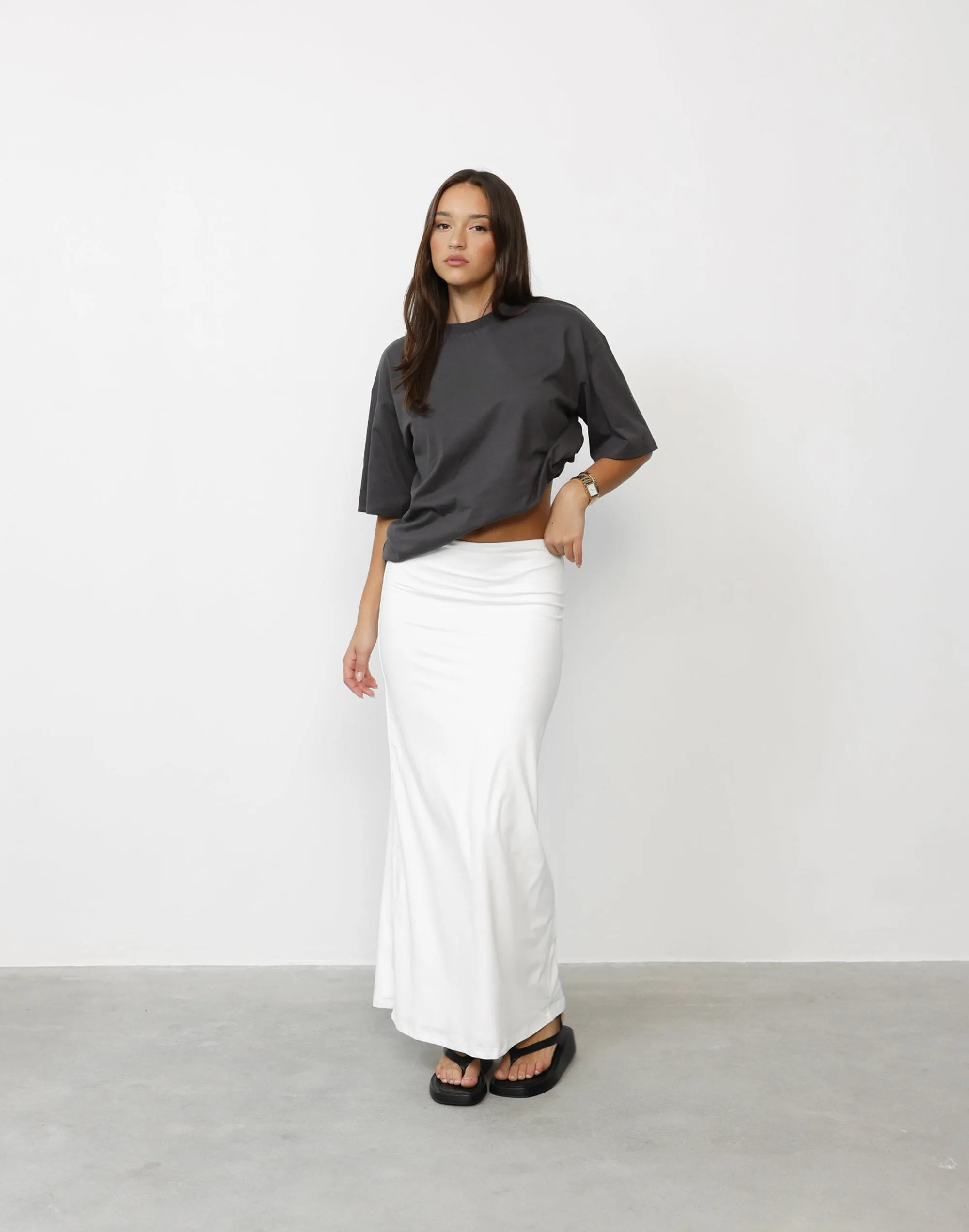 Lindsay Maxi Skirt (White)