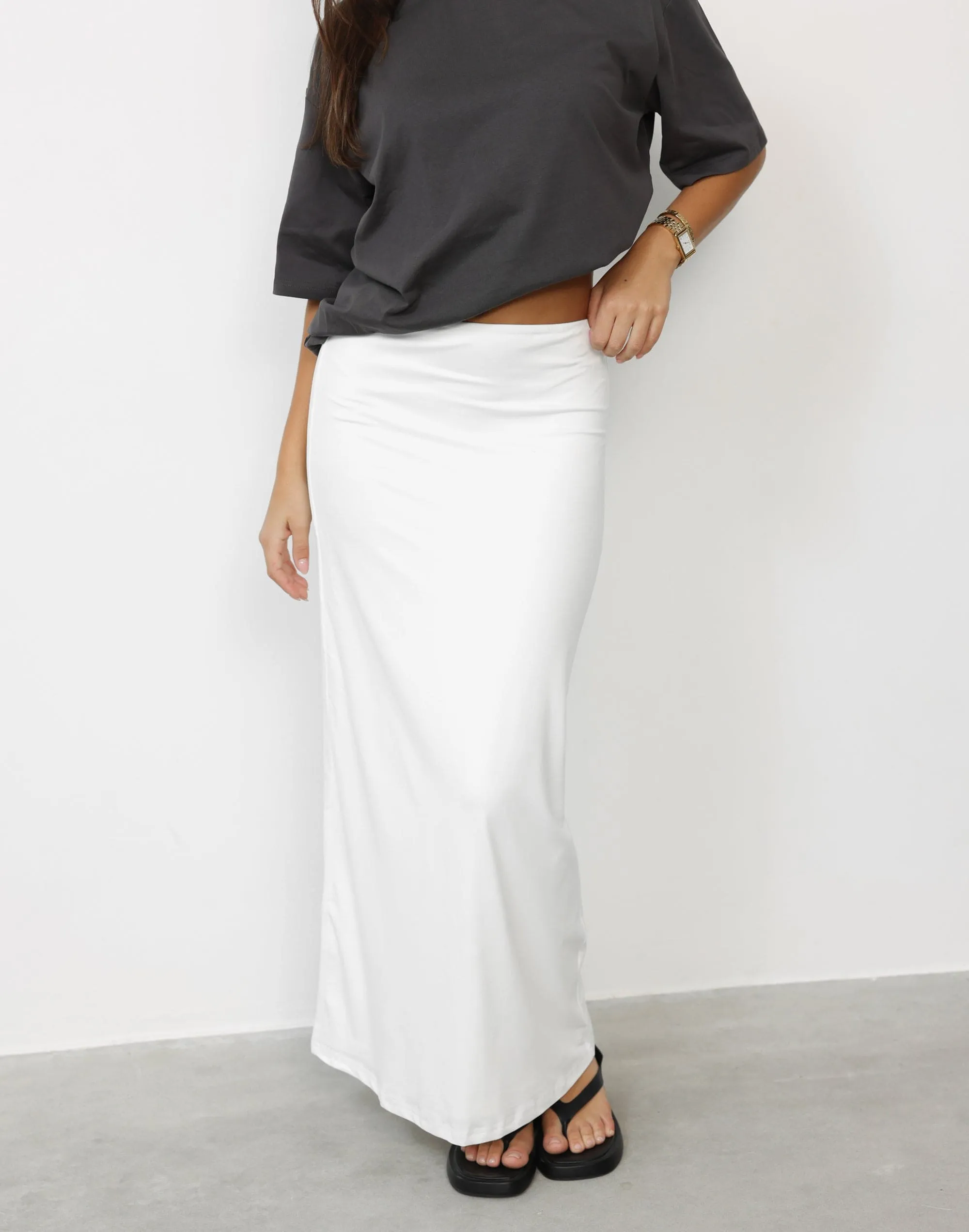 Lindsay Maxi Skirt (White)