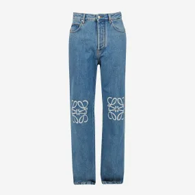 Loewe Anagram Baggy Jeans Blue