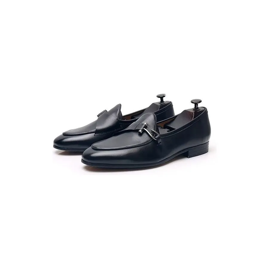 LuxeLeather Classic Brogue Slip-Ons