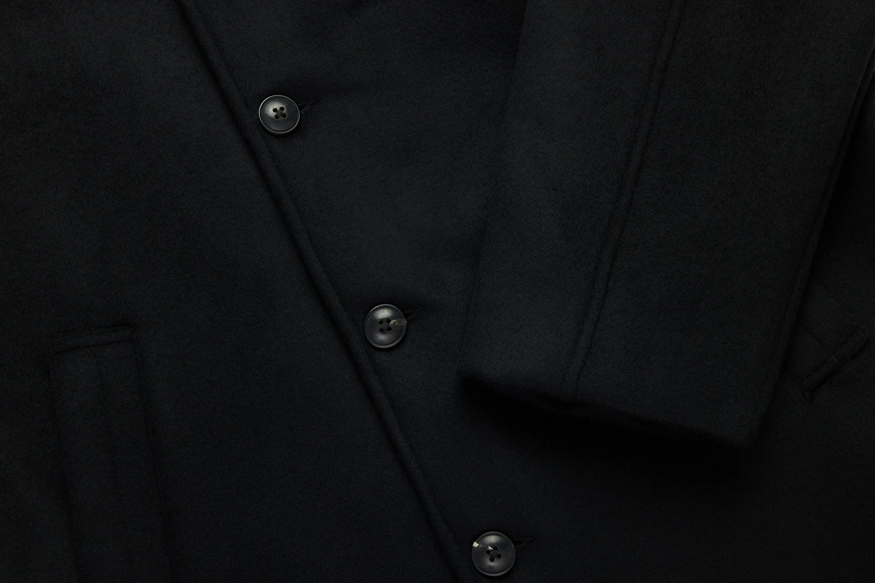 Mac Coat ~ Black Wool/Cashmere