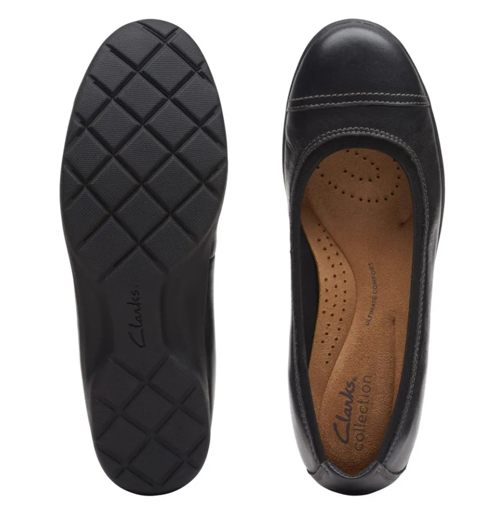 Meadow in Opal Black Leather by Clarks