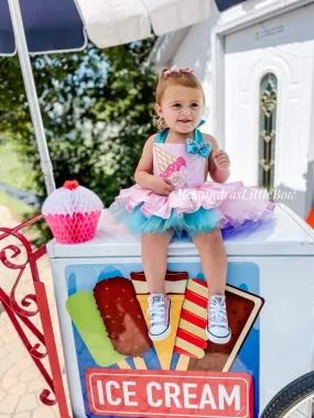 Melted Ice Cream skirted tutu Romper