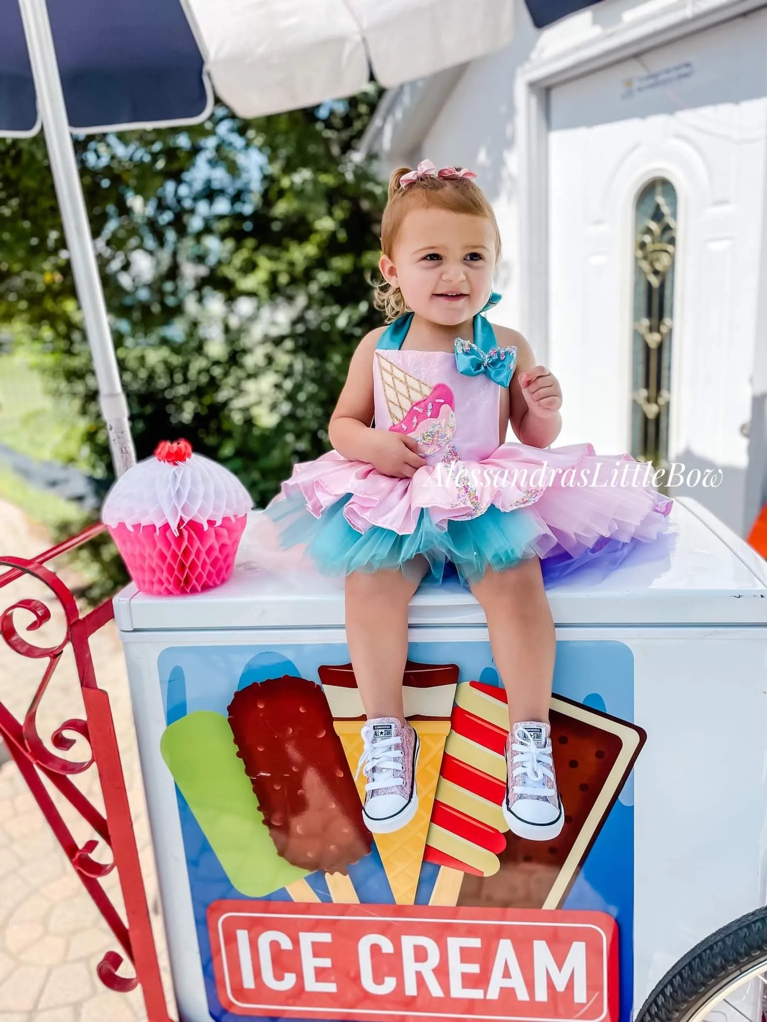 Melted Ice Cream skirted tutu Romper