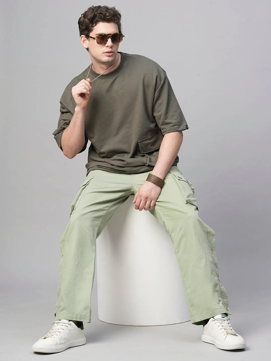 Men Utility Cargo - Mint Green