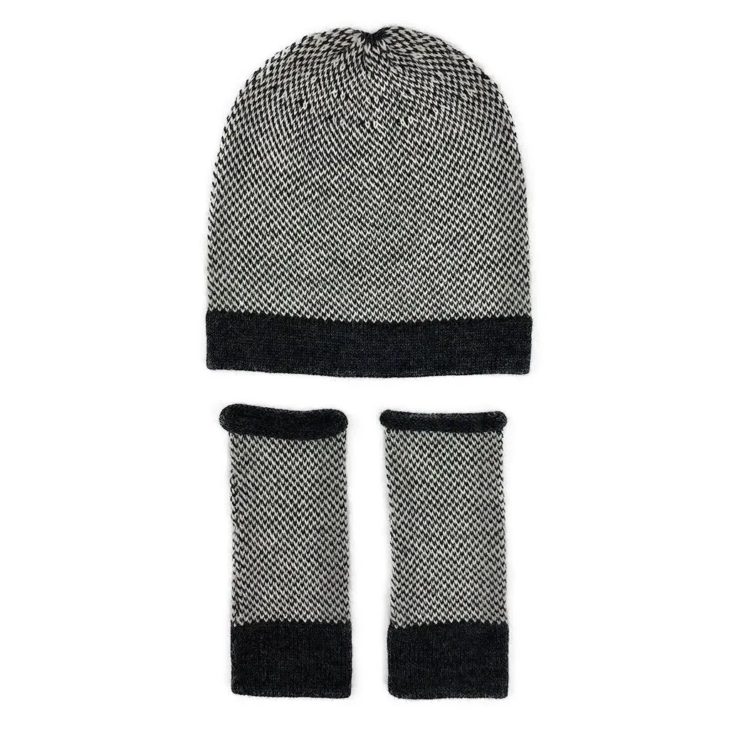 Midnight Interwoven Alpaca Beanie | Ethical Style