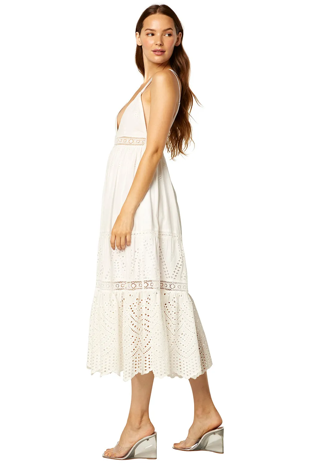 Misa - Allegra Dress in Cotton Eyelet Mix