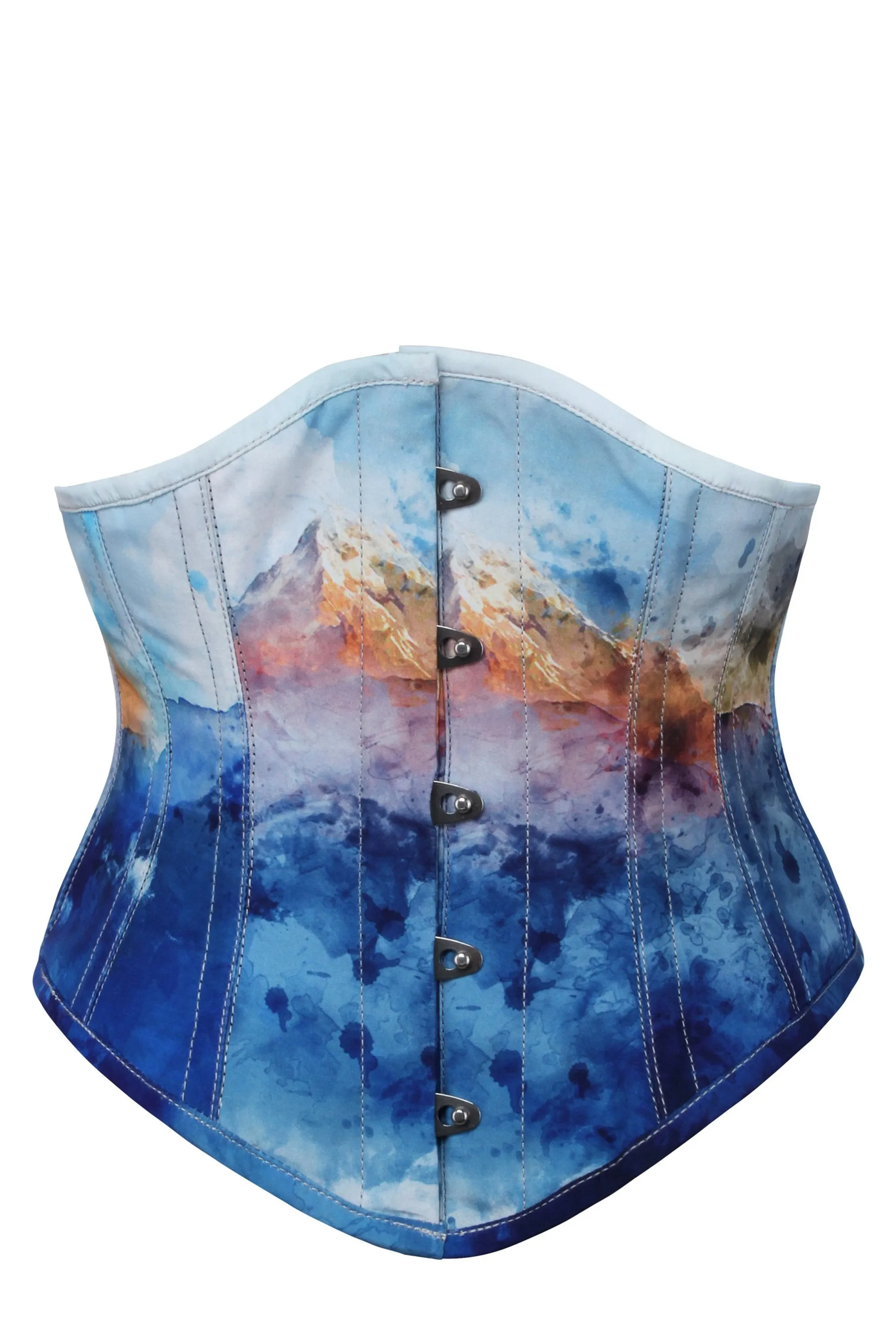 Misty Mountain Print Waspie Corset