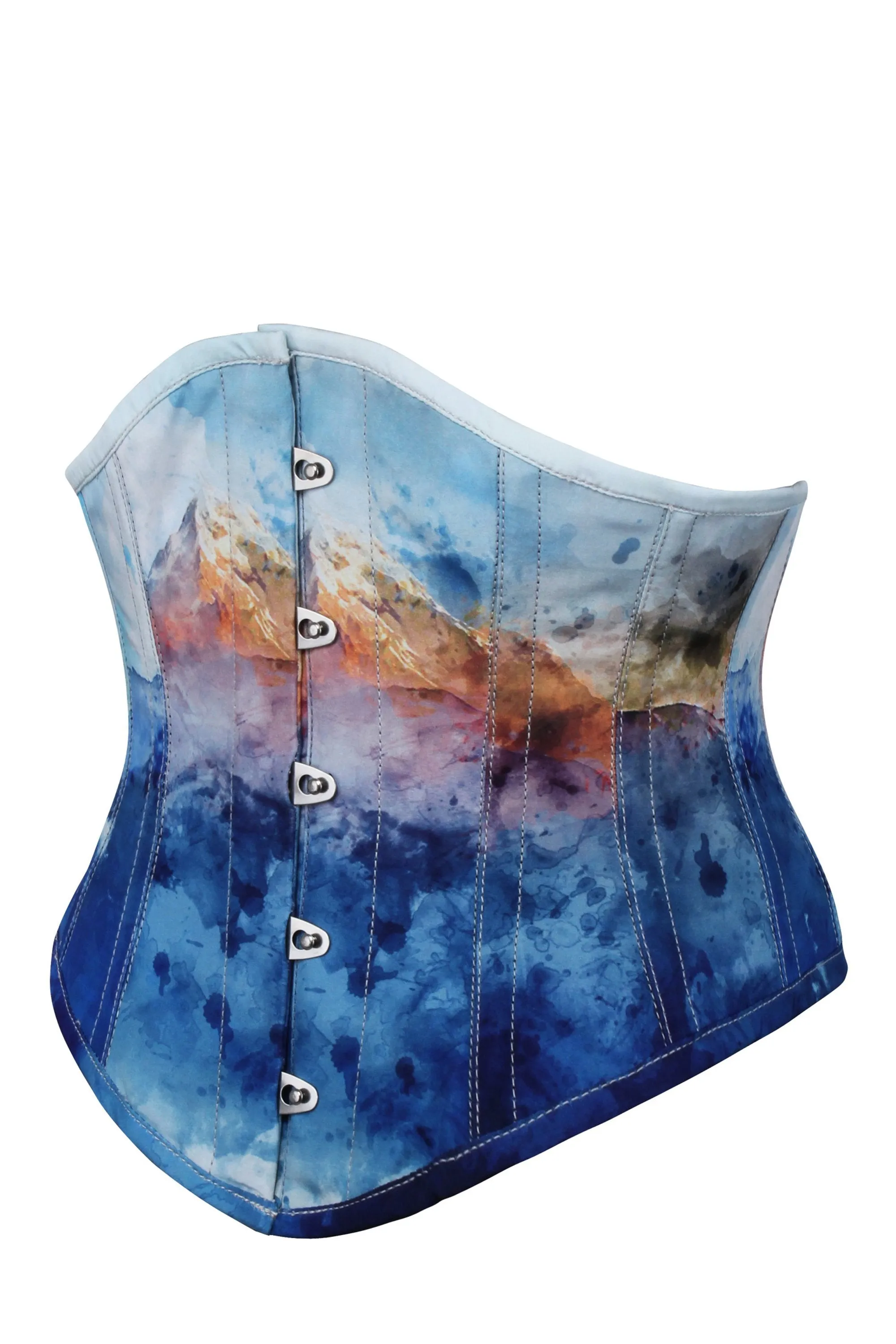 Misty Mountain Print Waspie Corset