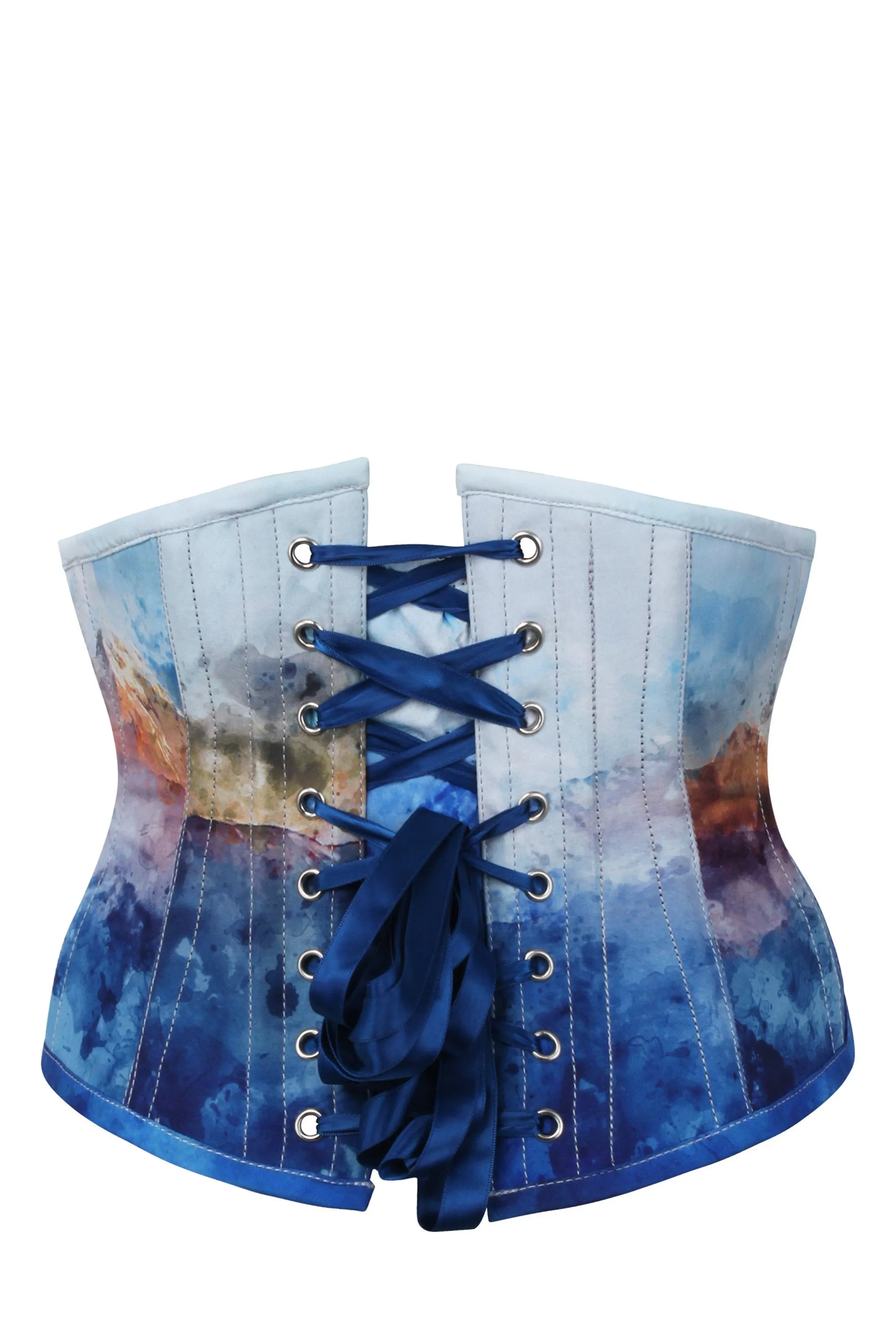 Misty Mountain Print Waspie Corset