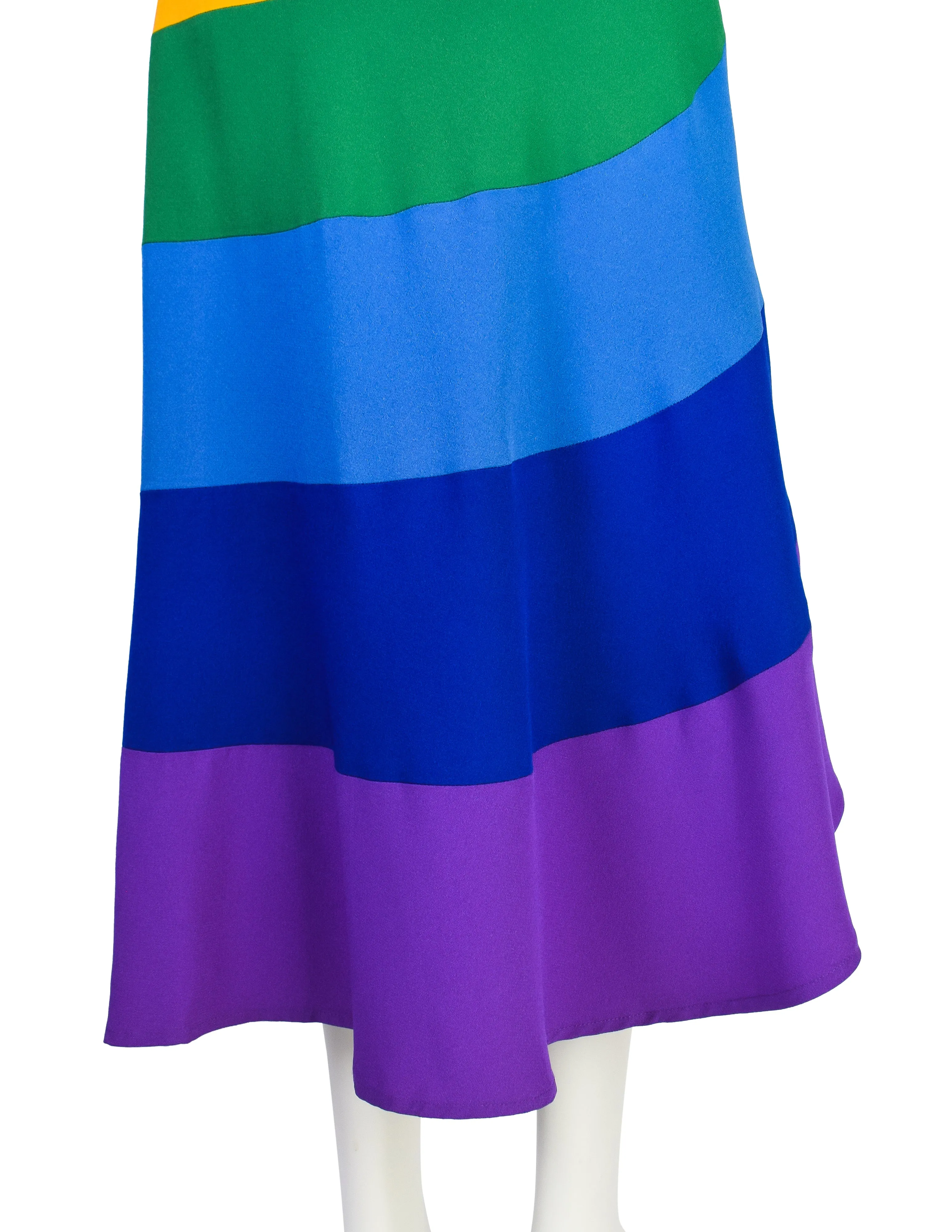 Moschino Vintage SS 1994 Paneled Full Rainbow Maxi Wrap Skirt