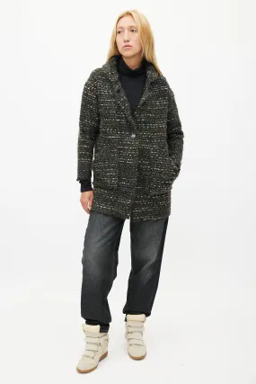 Multicolour Tweed Wool Coat