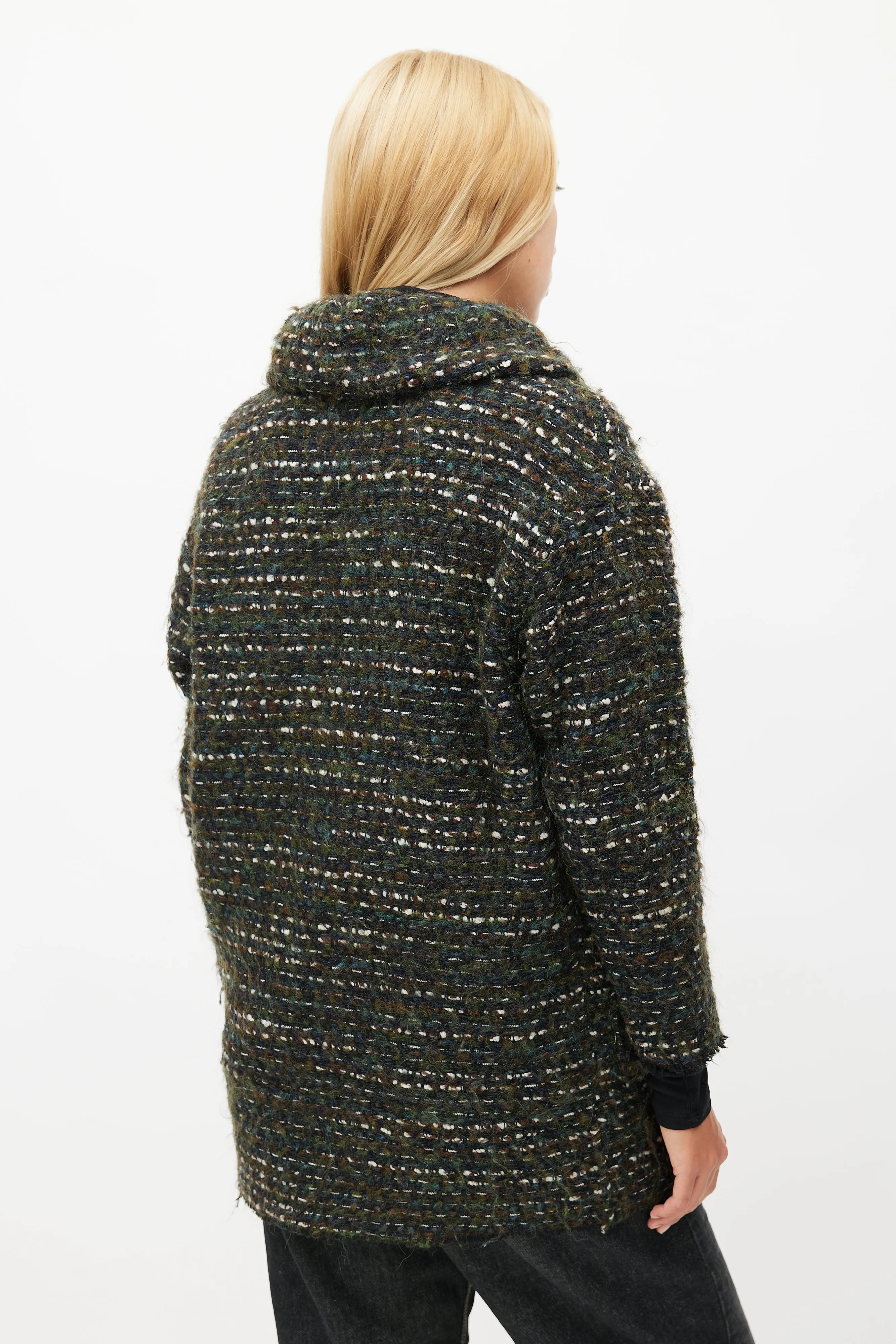 Multicolour Tweed Wool Coat