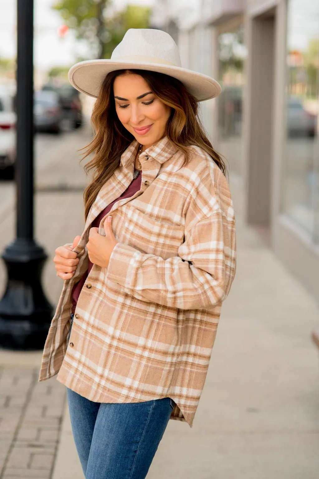 Neutral Shades Plaid Shacket