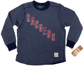 New York Rangers Retro Brand Navy Heavyweight Vintage Long Sleeve T-Shirt