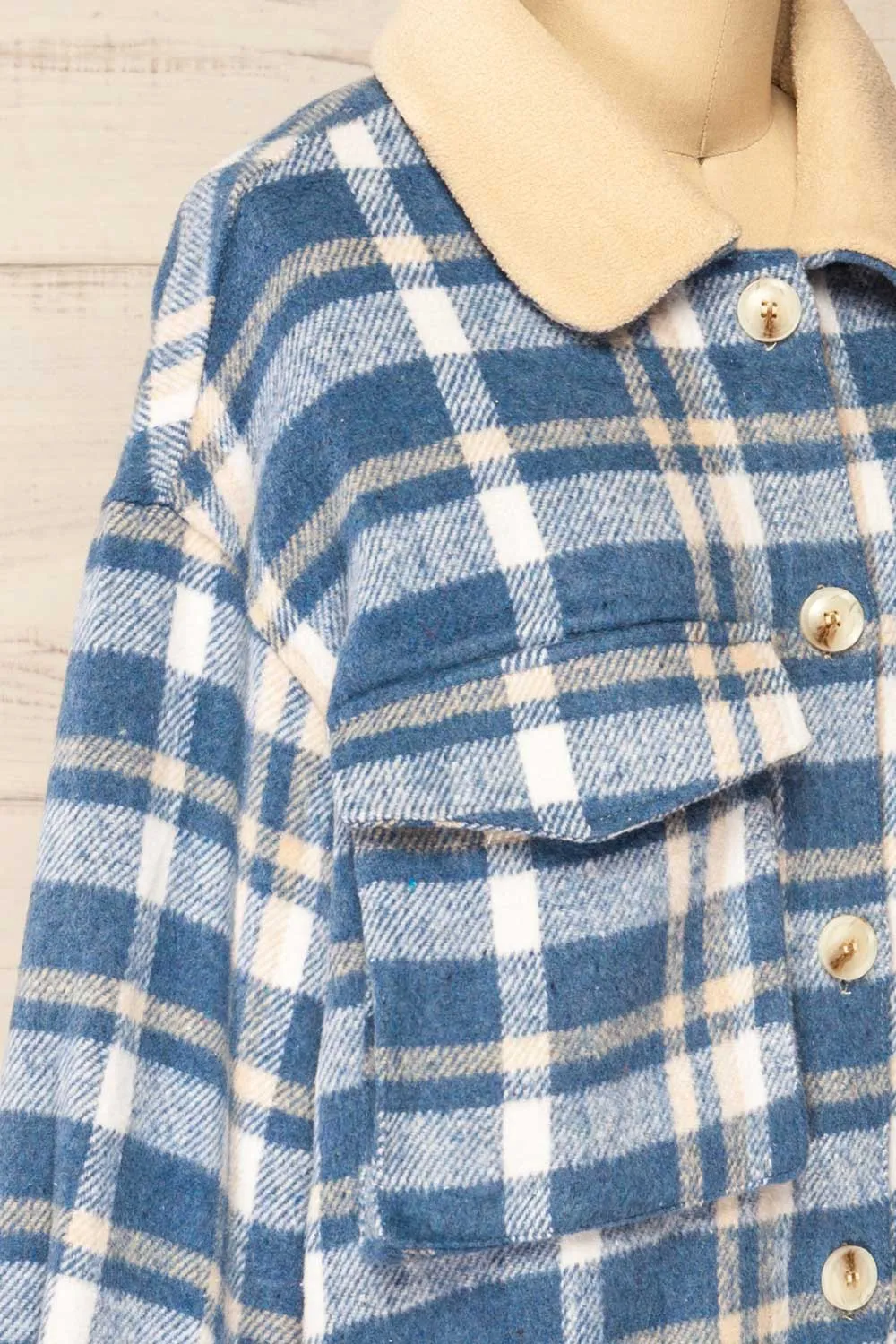 Norah Blue | Plaid Shacket w/ Front Pockets