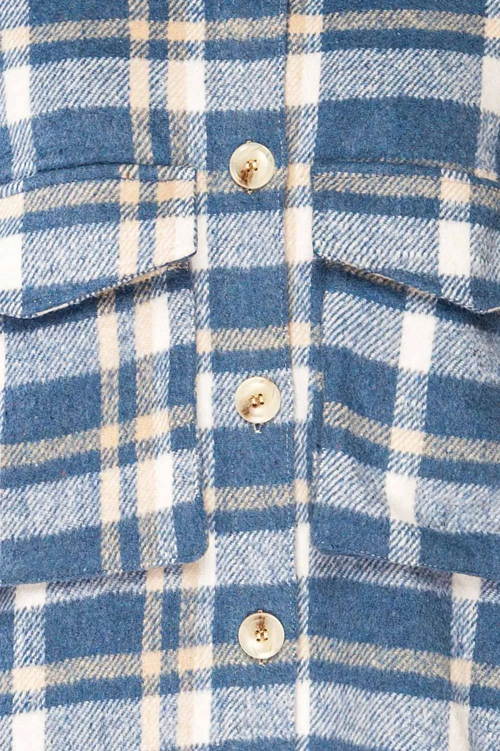 Norah Blue | Plaid Shacket w/ Front Pockets