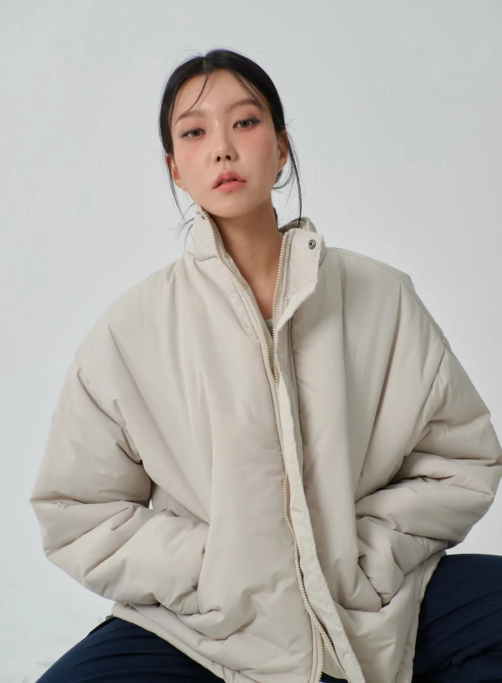 Oversized Zip-Up Puffer Jacket IJ320