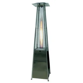 Palm Springs Pyramid Quartz Glass Tube Flame Patio Heater - Stainless Steel