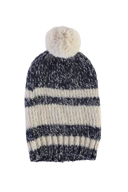 Pampa Striped Pom Beanie