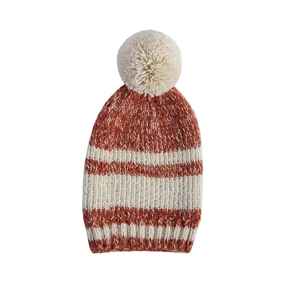 Pampa Striped Pom Beanie