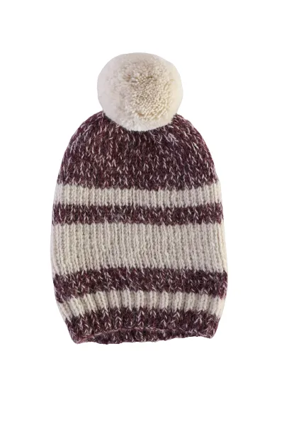 Pampa Striped Pom Beanie