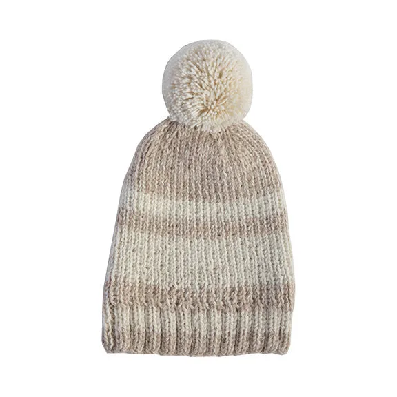 Pampa Striped Pom Beanie