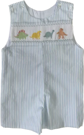 Pastel Dino Smocked Shortall