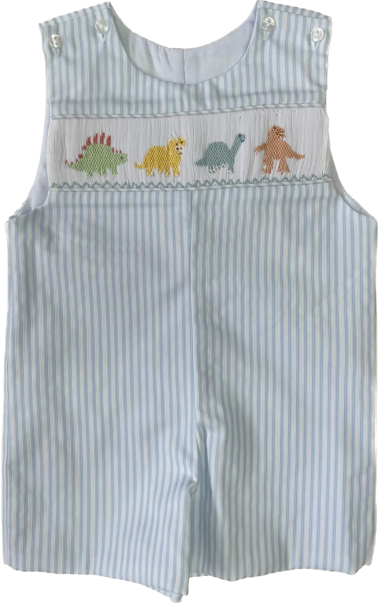 Pastel Dino Smocked Shortall