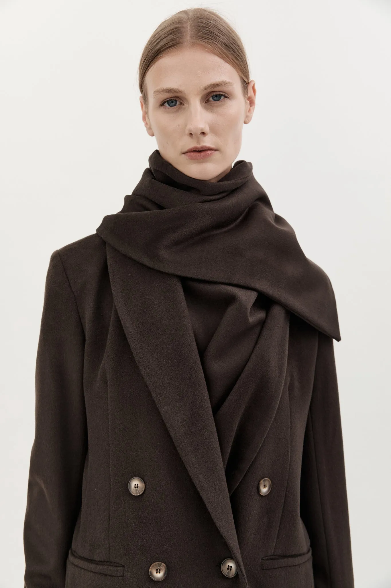 PERNIELLE WOOL COAT - CHOCOLATE