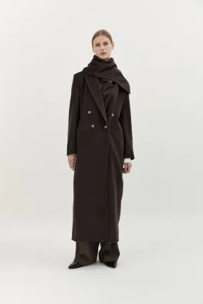 PERNIELLE WOOL COAT - CHOCOLATE