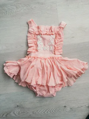 Petal Peach Baby Romper