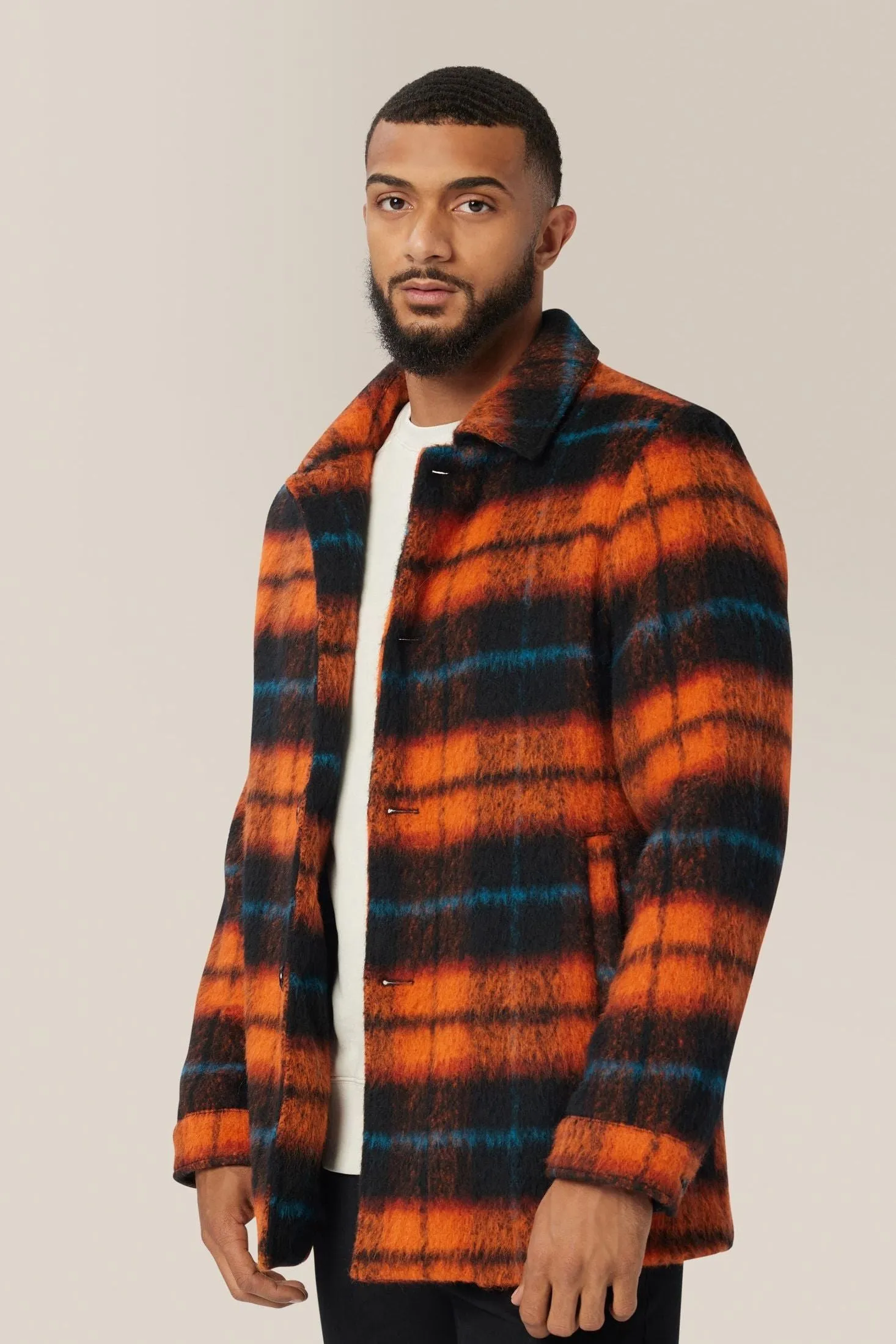 Plaid Wool Coat | Recycled Polyester