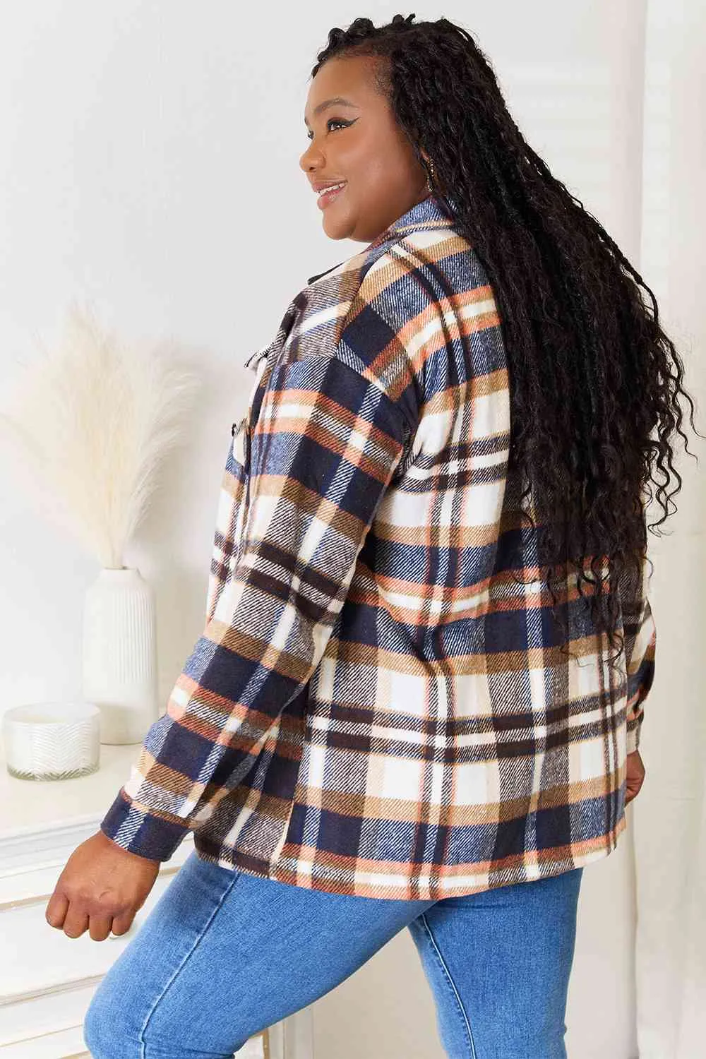 PRE-ORDER: Plaid Button Front Shacket