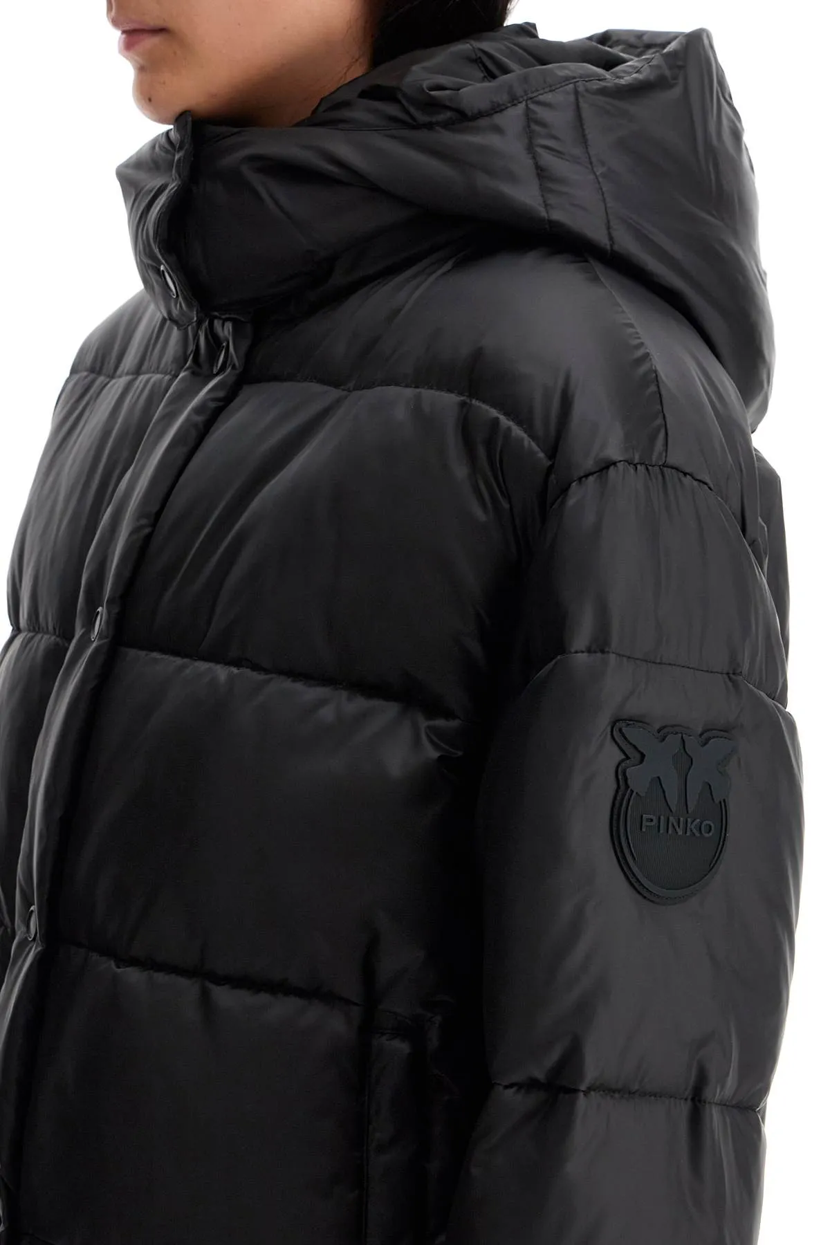 "down jacket with logo patch 103821 A1ZR NERO LIMOUSINE