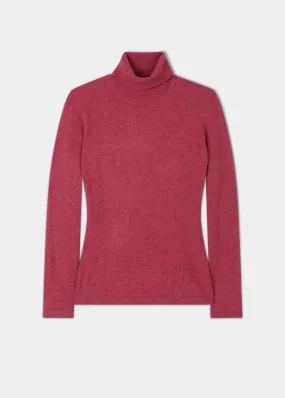 Rebecca Ladies Roll Neck Jumper In Rouge