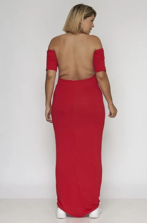 Red Plus Size Maxi Dress