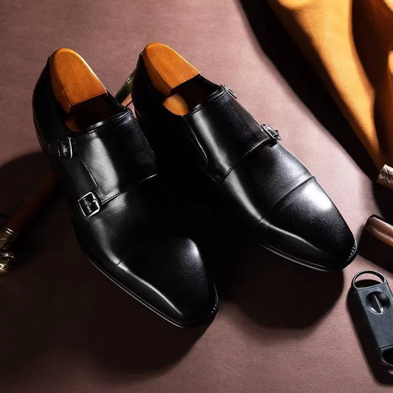 Refined Leather Slip-On Monkstraps