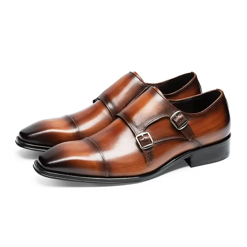 Refined Leather Slip-On Monkstraps