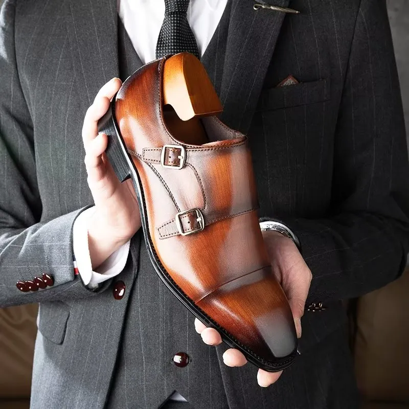 Refined Leather Slip-On Monkstraps