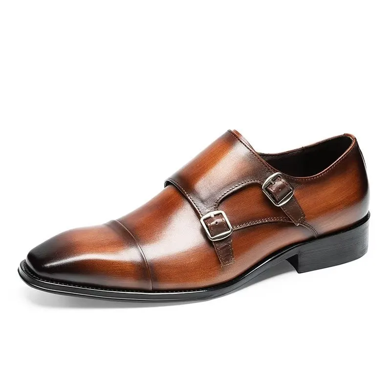 Refined Leather Slip-On Monkstraps