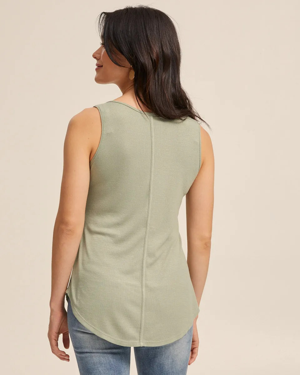 Ribbed Nursing Tank - Khaki