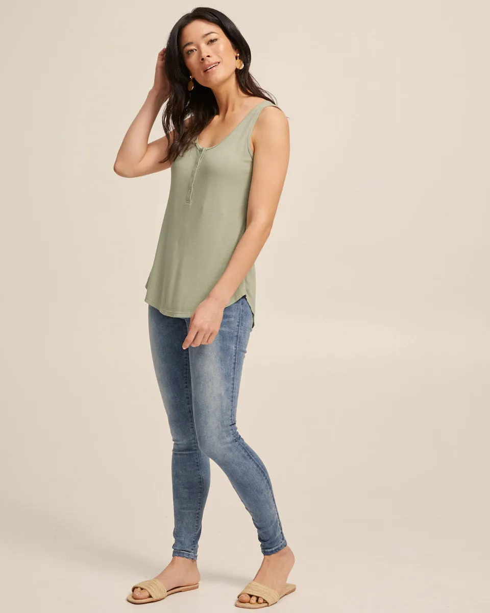 Ribbed Nursing Tank - Khaki