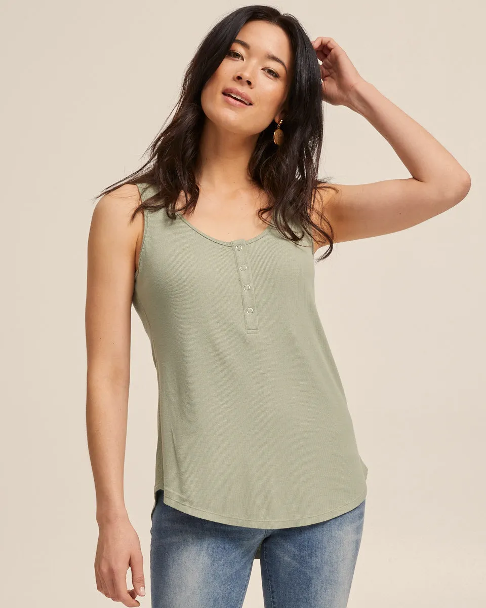 Ribbed Nursing Tank - Khaki