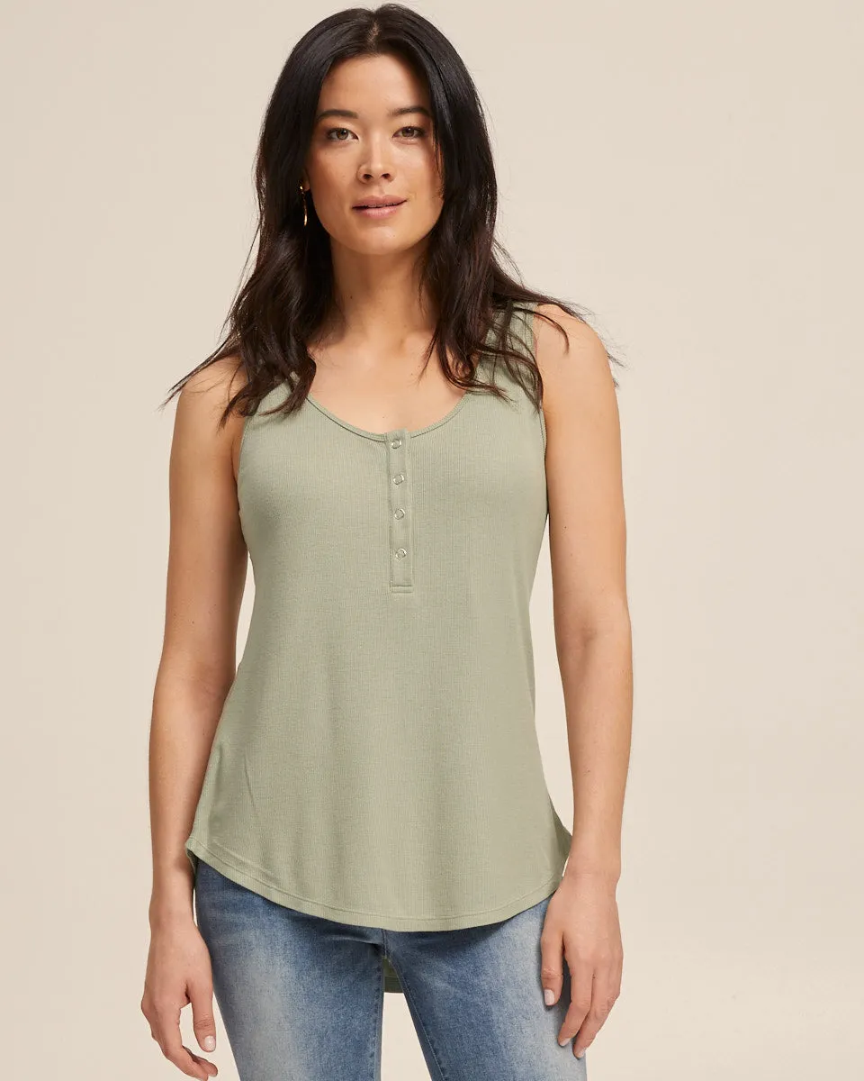 Ribbed Nursing Tank - Khaki