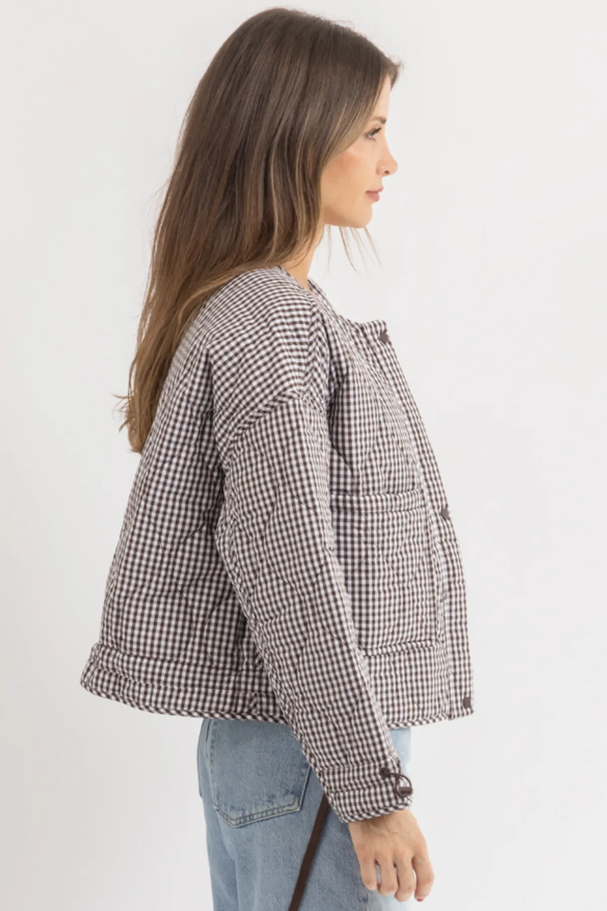 ROCHELLE QUILTED GINGHAM JACKET