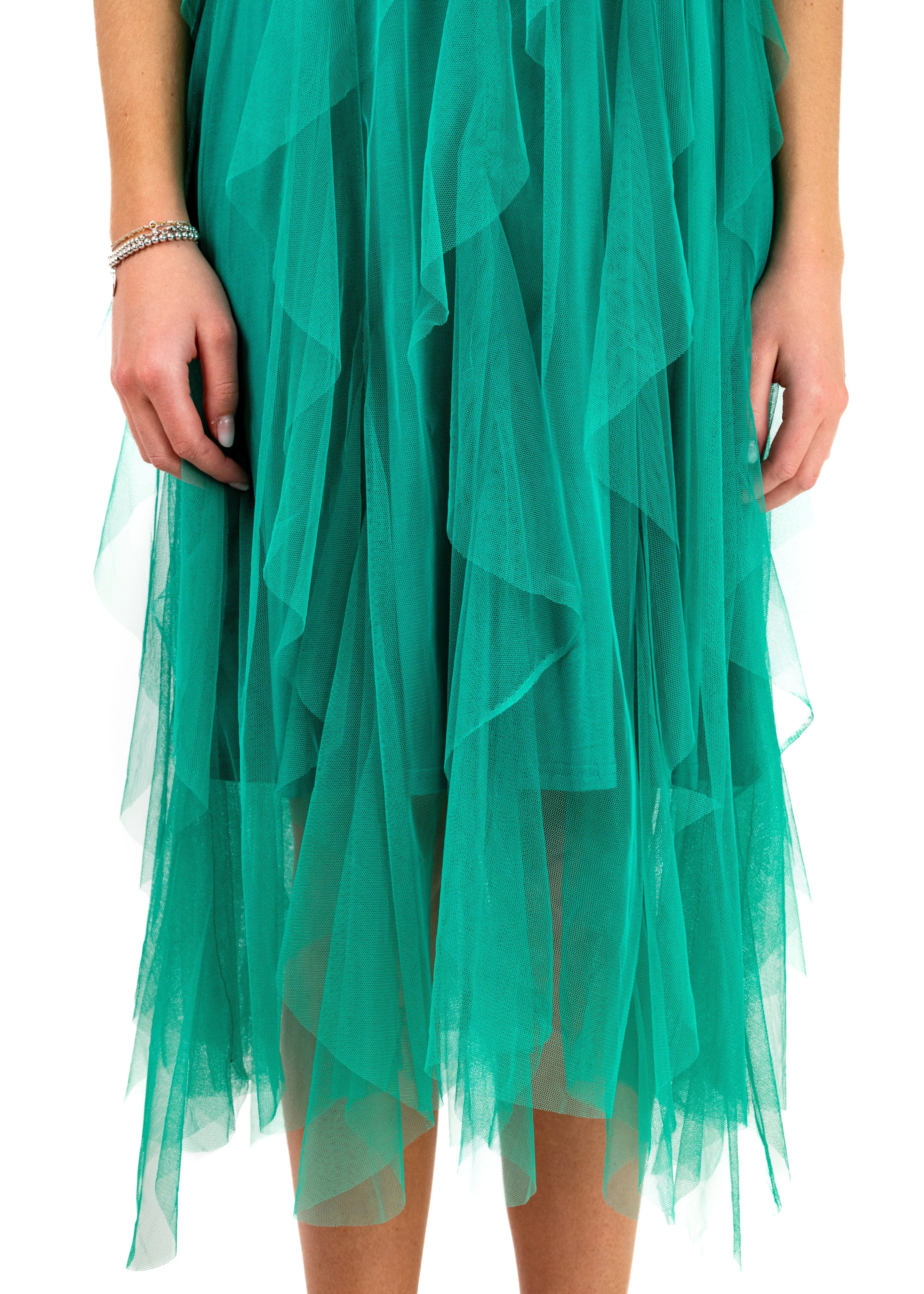 Ruffle Tulle Slip Dress